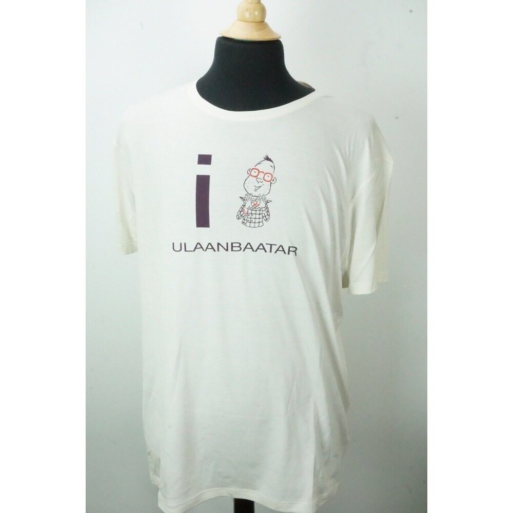 Isaia Napoli I Love Coral Ulaanbaatar Mongolia White T Shirt 3XL BRAND NEW